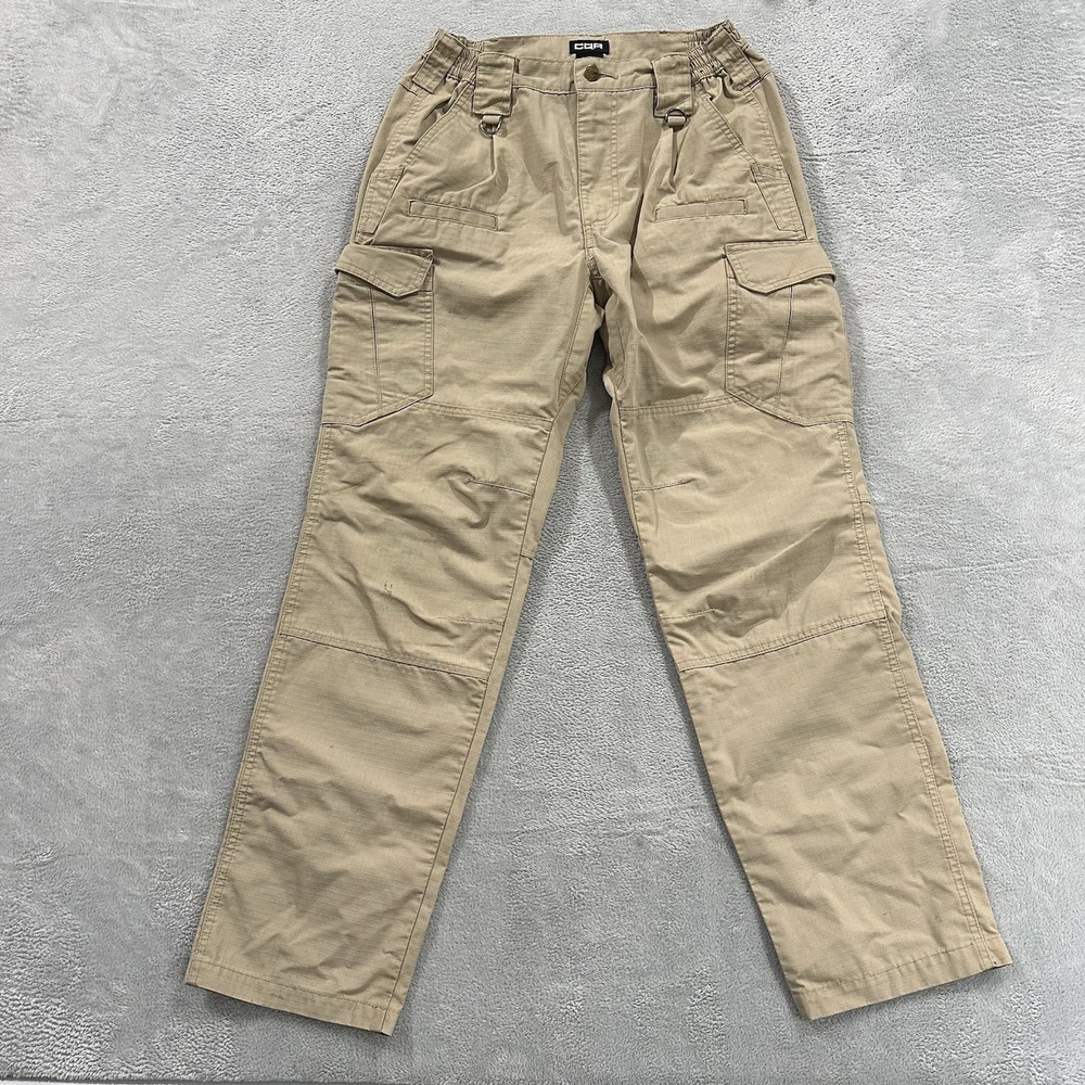 CQR Tactical Pants Men 31 x 30 Beige Cargo Workear Ripstop Heavyweight TLP110